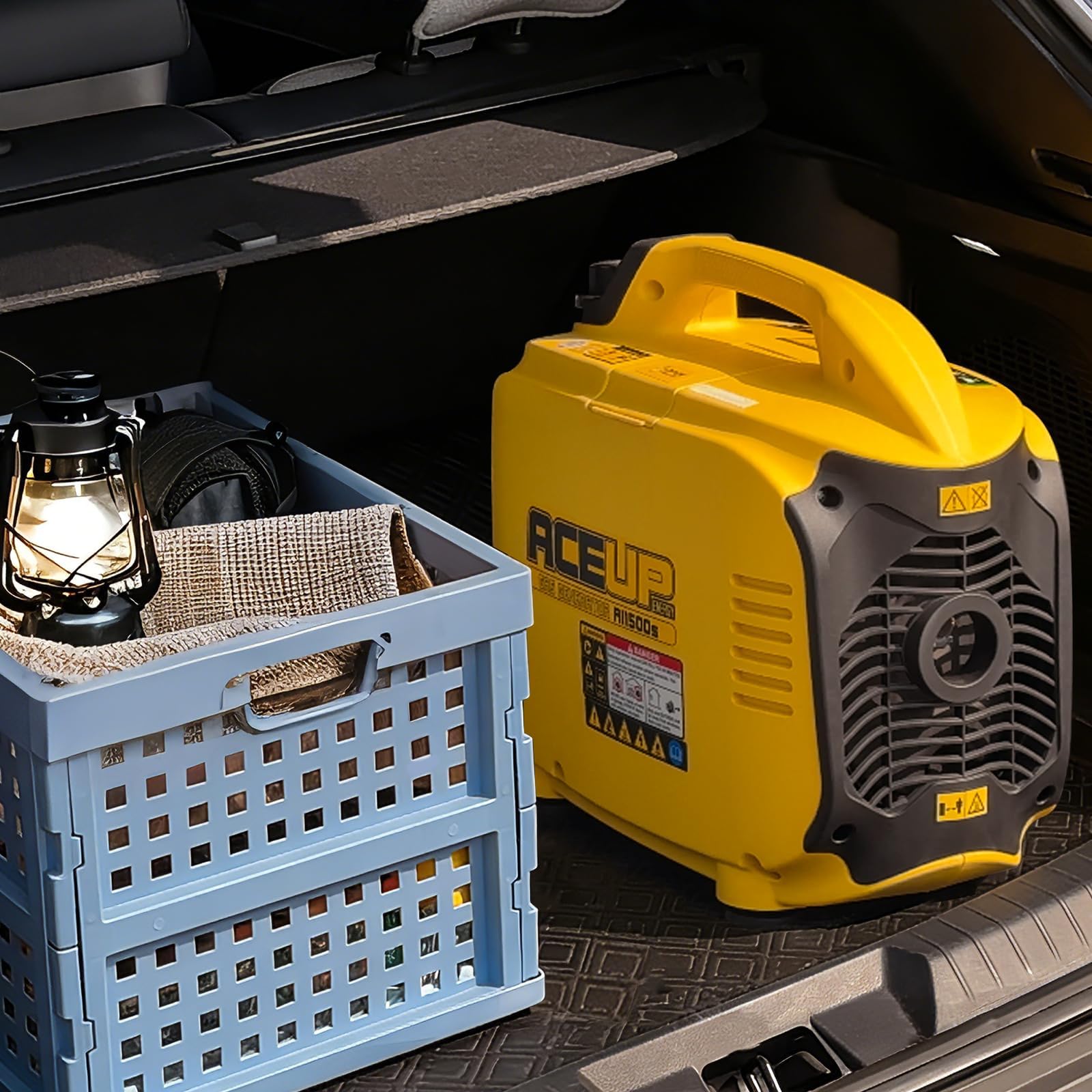 Aceup Energy Generador de energía inversor, 1300 vatios, energía de emergencia, silencioso, gasolina, generador de energía, luz, con USB, 230 V, 12 V tomas de corriente para camping