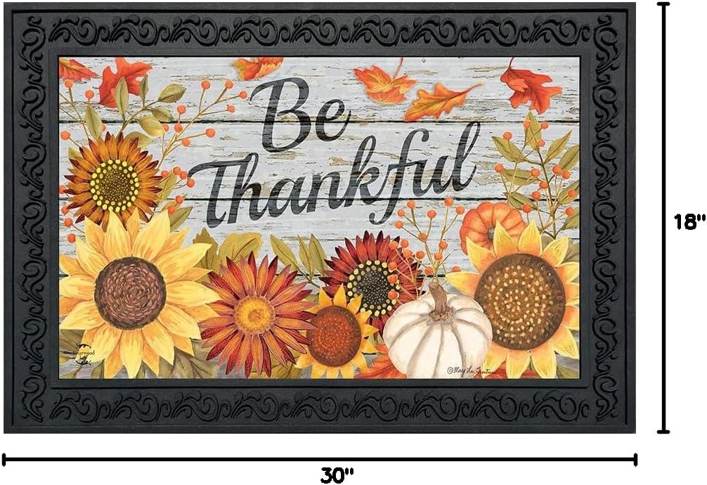 Briarwood Lane Be Thankful Flowers Doormat