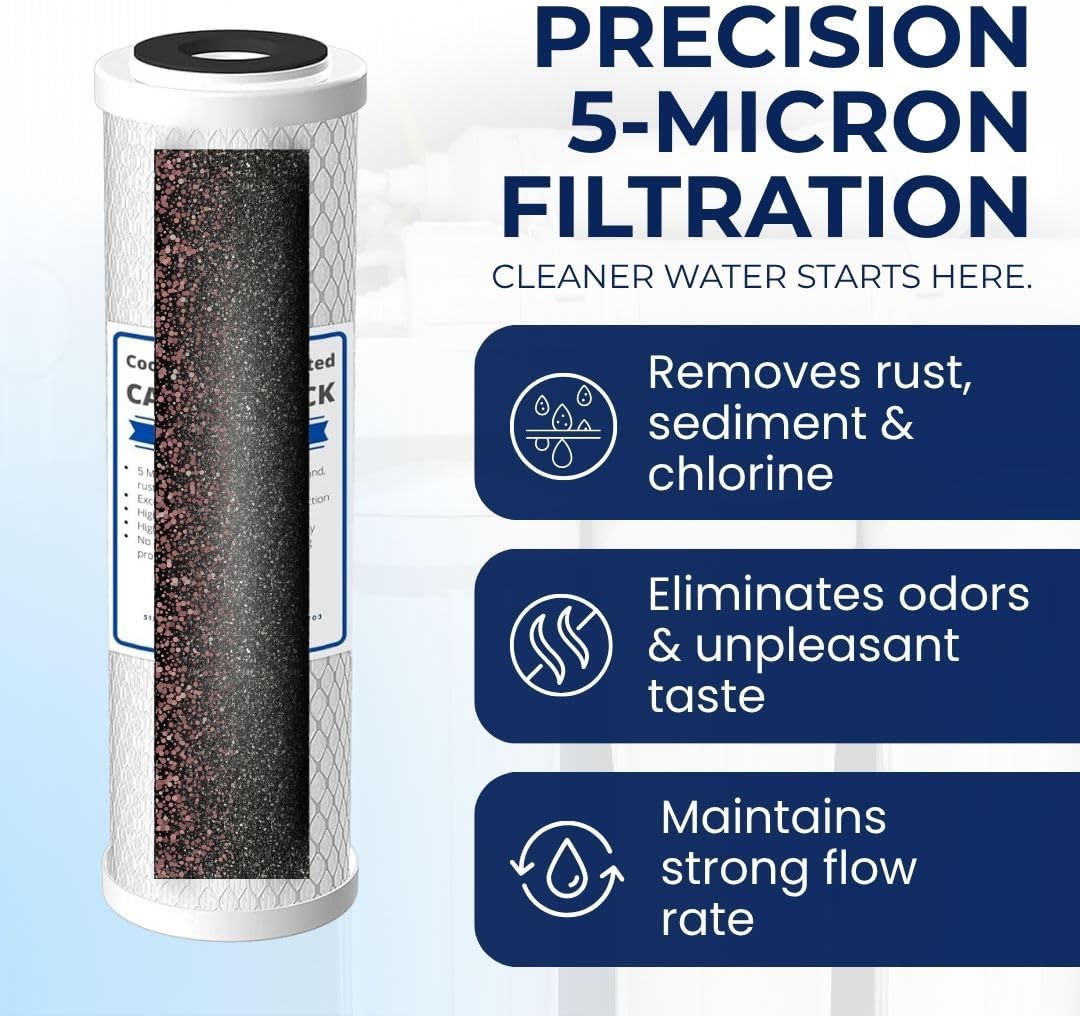 IPW Industries Inc. - Reverse Osmosis Replacement Filters - 4 Stage RO System Water Filter Set, Carbon Block Sediment Filtration - GRO-2550 Compatible