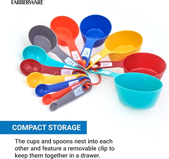Set de tazas y cucharas medidoras 12 piezas coloridas miniatura 5