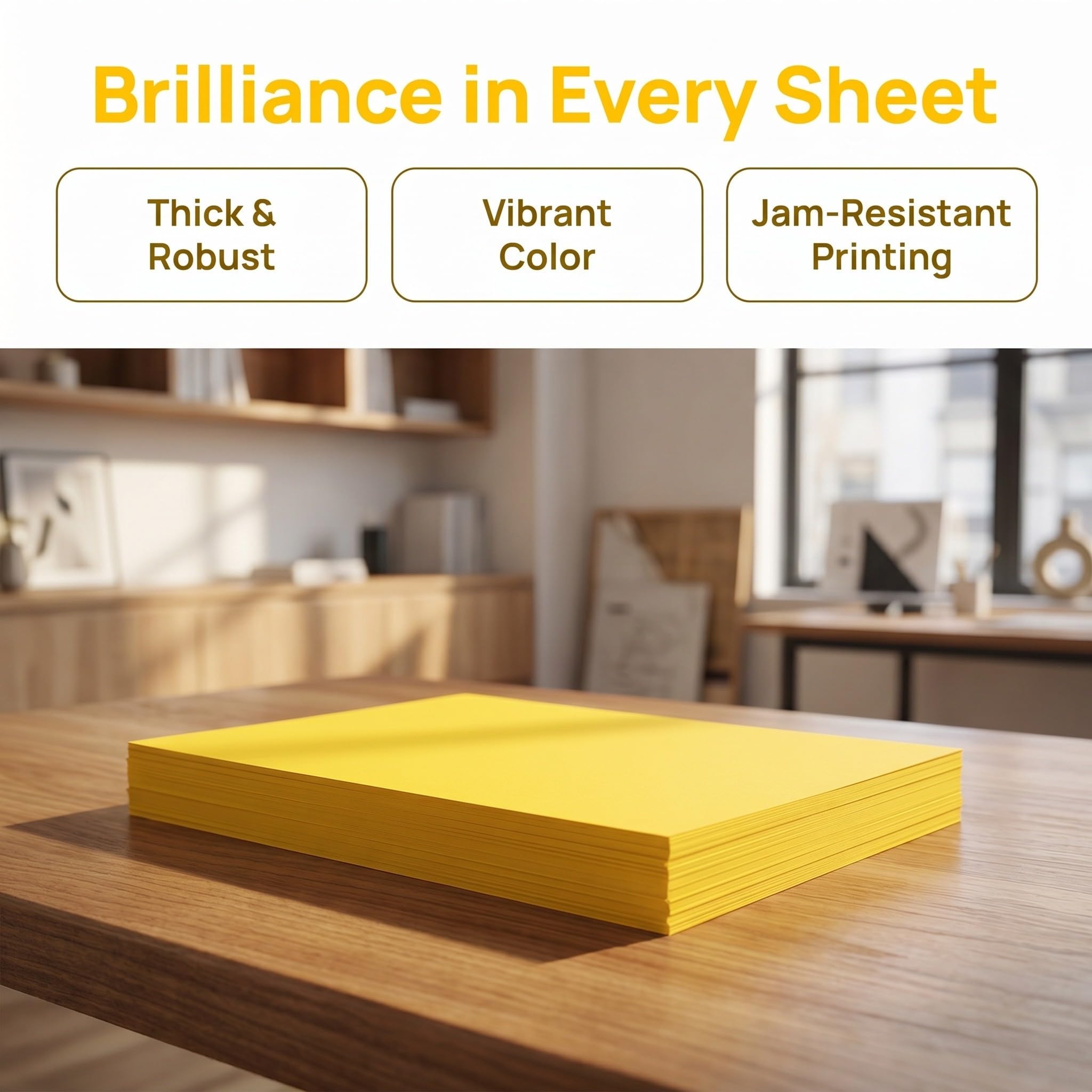 DIYEAH 150 Unidades Papel de Cartón Amarillo Doble Cara Resistente al Desgarro Compatible con Varios Bolígrafos para Manualidades Escolares y Hogar