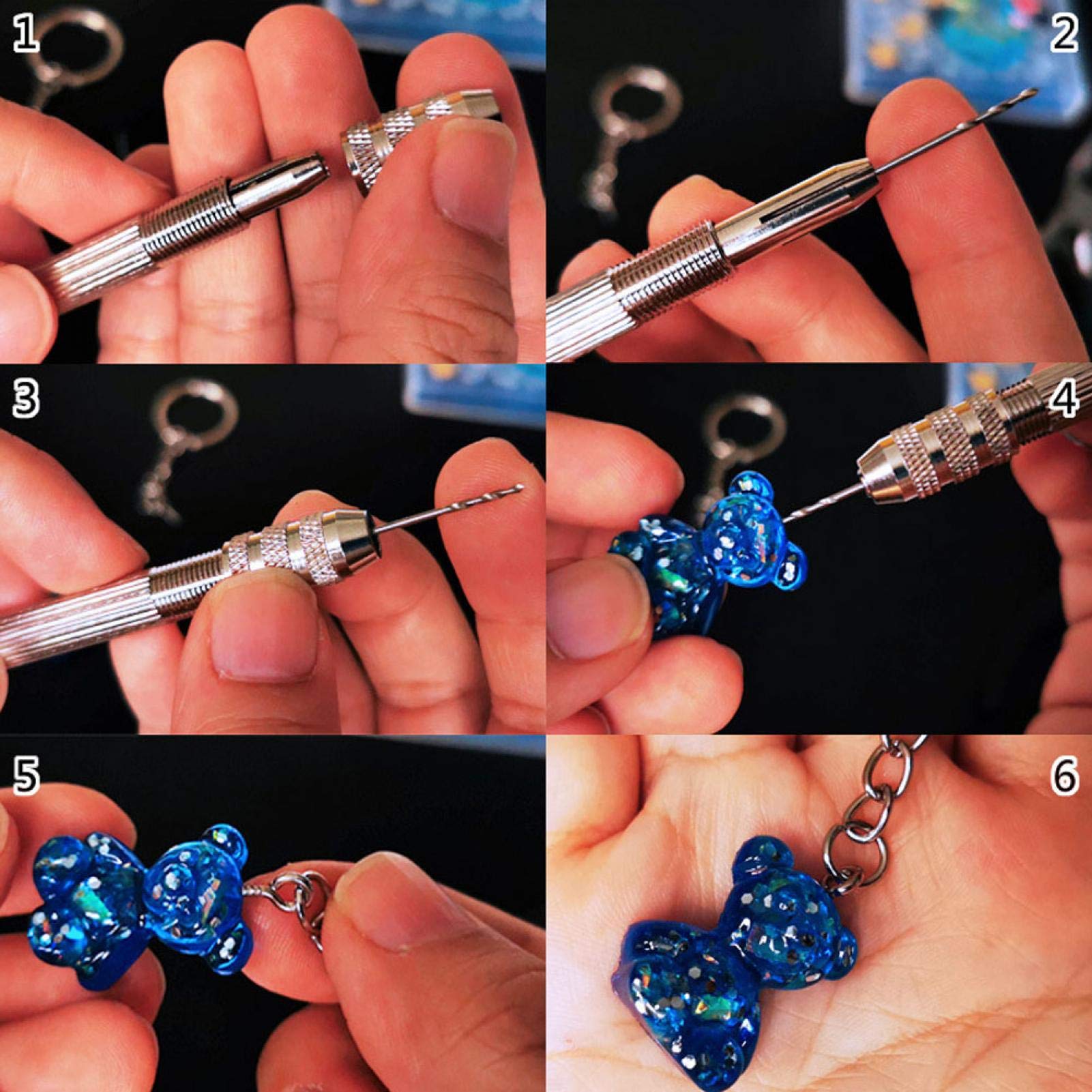 NOPKESV Set Di Stampi In Silicone Per Gioielli, 1 Pezzo, Stampi Per Resina Epossidica, Ciondolo In Resina Epossidica, 48 Cavità, Cordino E Ciondolo Clip, Collana Gioielli Fai Da Te