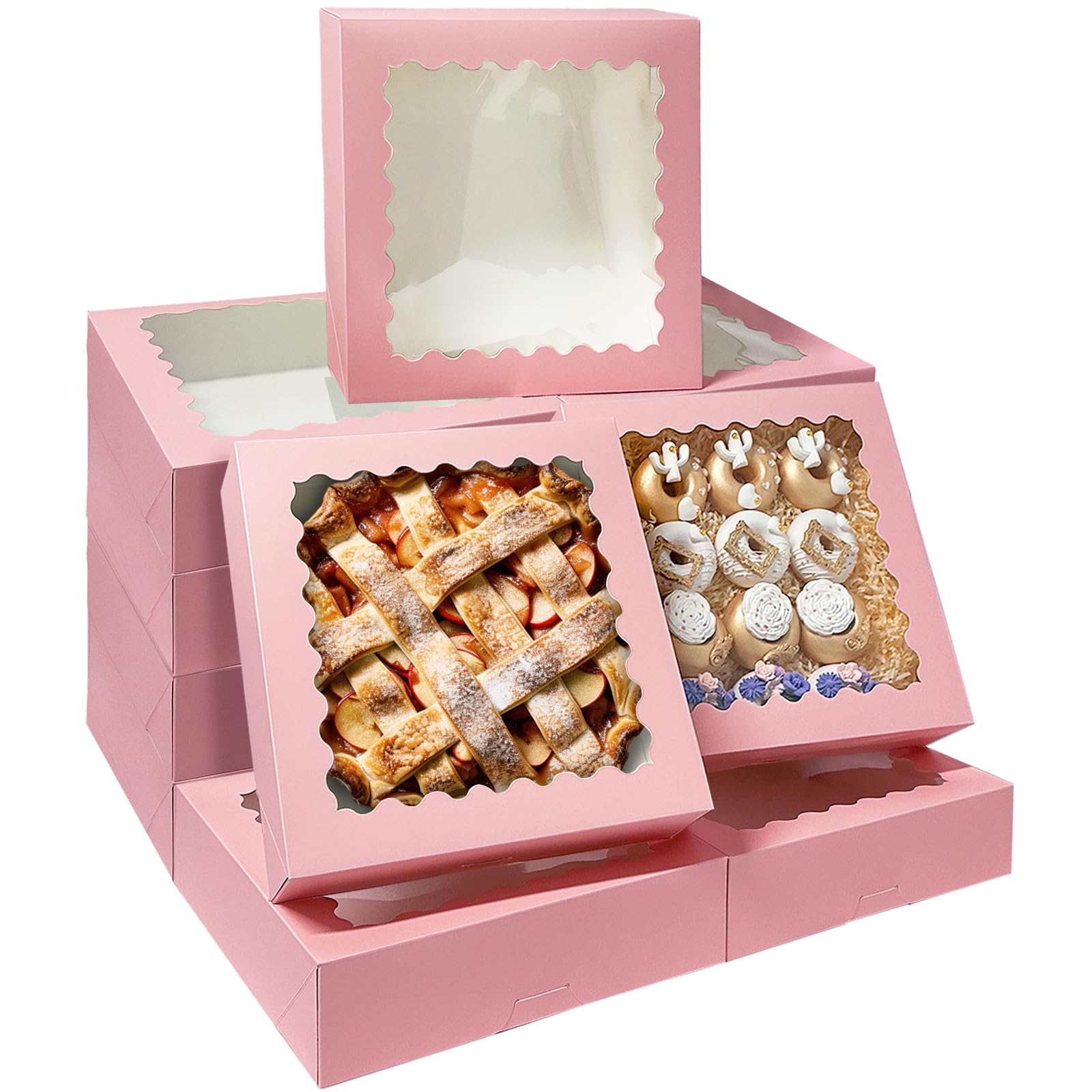 Amazon.com: Bakepacker 20pcs Pink Pie Boxes 12x12x3 inches Easy