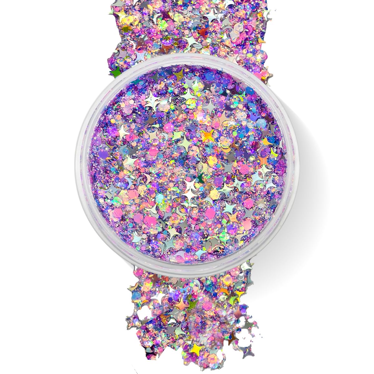 Lilac Purple - Holographic Chunky Glitter Gel for Body, Face, Hair - Vegan & Cruelty Free - Electric Bliss Beauty - Uses Include: Festival Rave Makeup Holidays Cheerleading & More