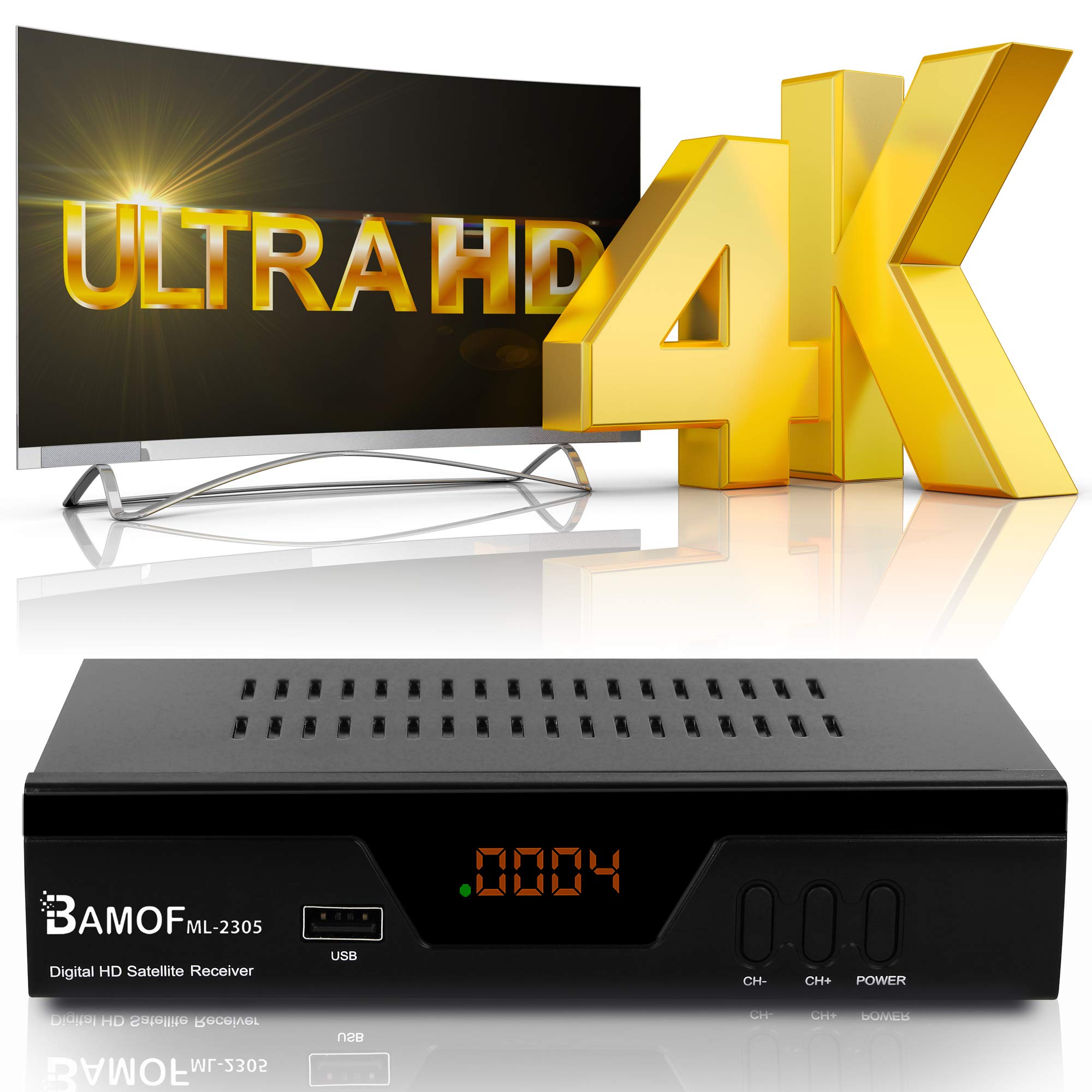 hd-line Bamof 2305 Récepteur satellite numérique (HDTV, DVB-S/S2, HDMI, SCART, 2 x USB 2.0, Full HD 1080p) [Préprogrammé pour Astra Hotbird Turquoise