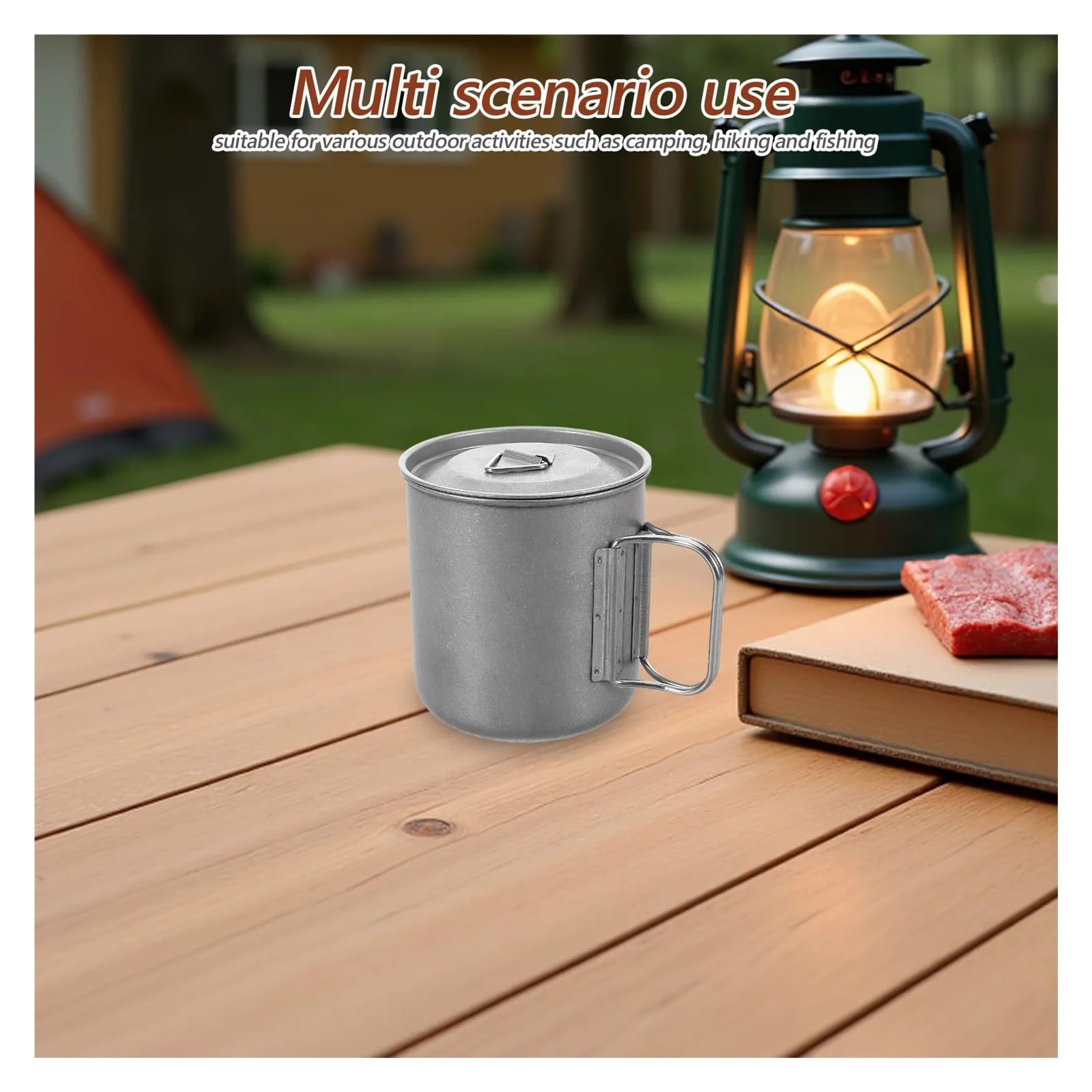 Zusammenklappbarer Edelstahlbecher Zusammenklappbarer Edelstahlbecher | Outdoor-Klappbecher mit Deckel for Camping, Kaffee, Tee, Wandern, Reisen