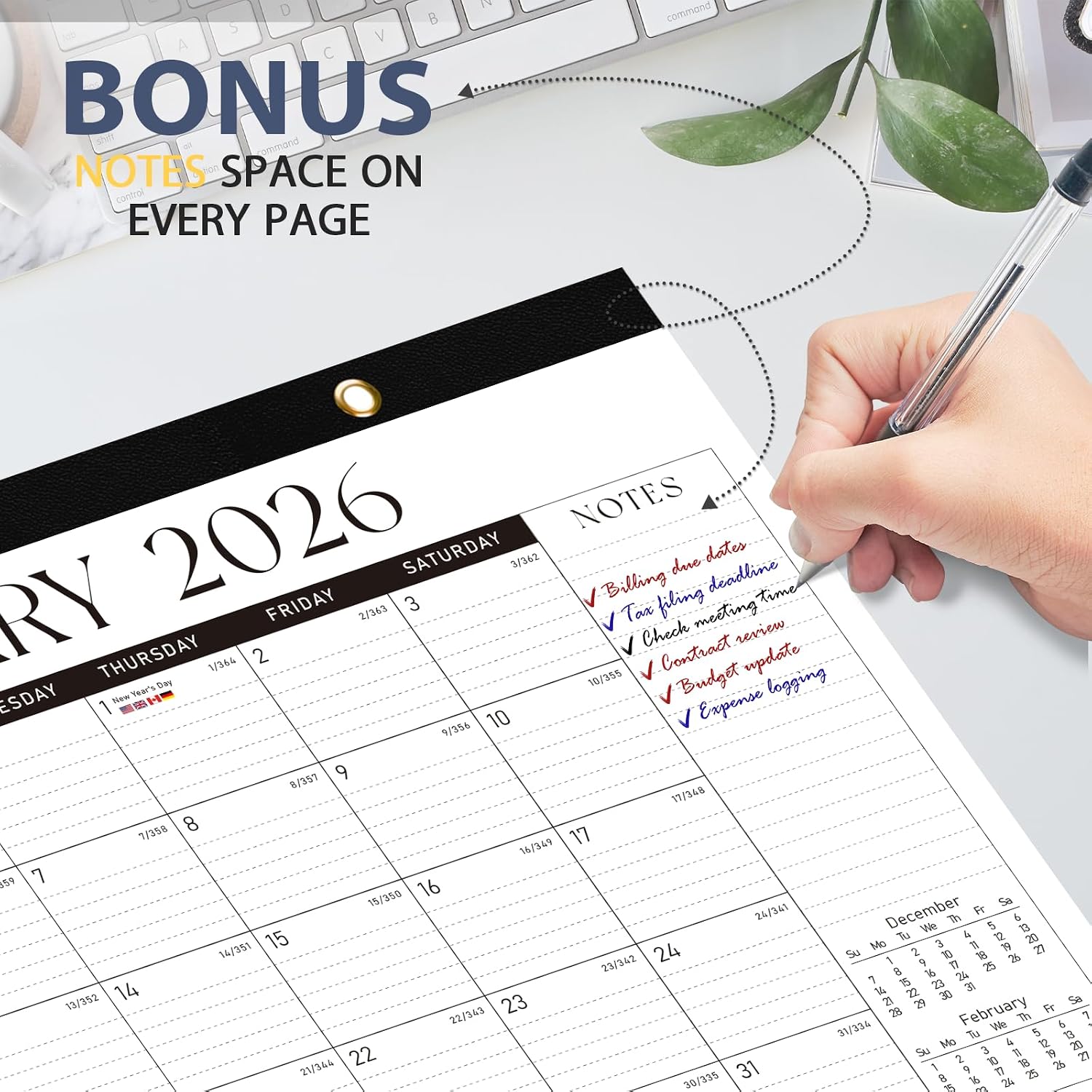 2026 Desk Calendar, Large Desktop/Wall Monthly Calendar (Jan. 2026 - Jun. 2027) 17'' x 12'' School Year Desk Planner for Teacher Family School Office Supplies image 5