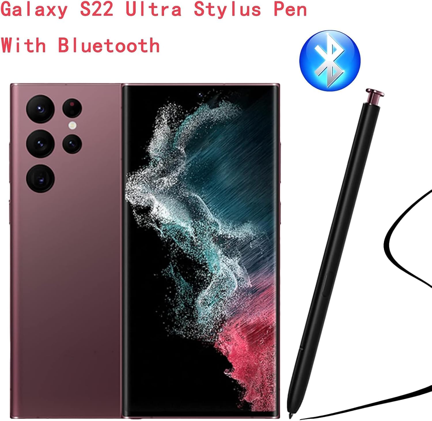S22 Ultra S Pen WithBluetooth Replacement Stylus Pen for Samsung Galaxy S22 Ultra 5G All Versions Stylus Pen(Burgundy)