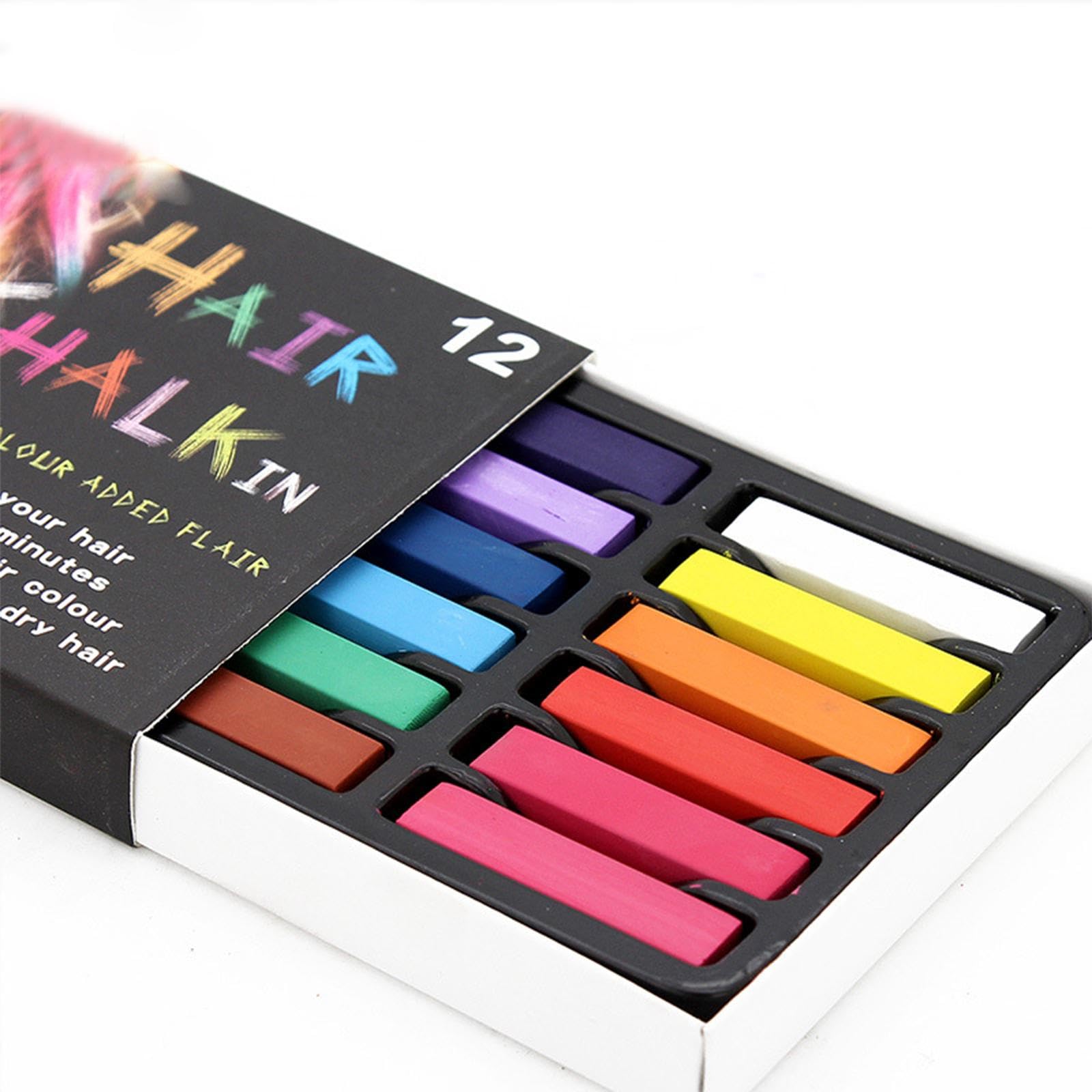 4xTemporäre Haarkreide, Temporäre Haarfarbe, 12 Farben, Haarfarbe, Kreide, Waschbare Haarfarbe für Mädchen, Jungen, Halloween, Cosplay Part