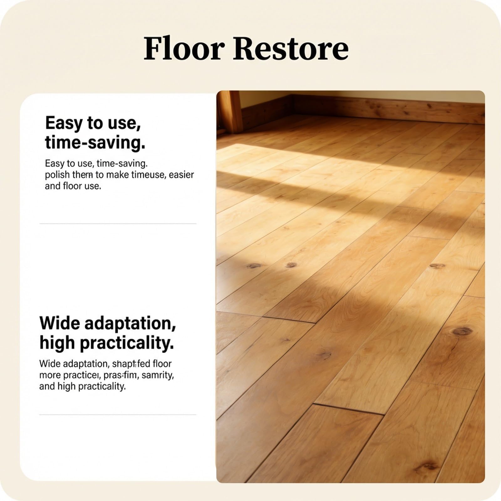 Pulidor y restaurador de suelos multisuperficie, limpio, abrillantador y restaurador de madera y suelos de madera dura, limpiador de madera y restaurador, muebles de madera dura de brillo rápido (5