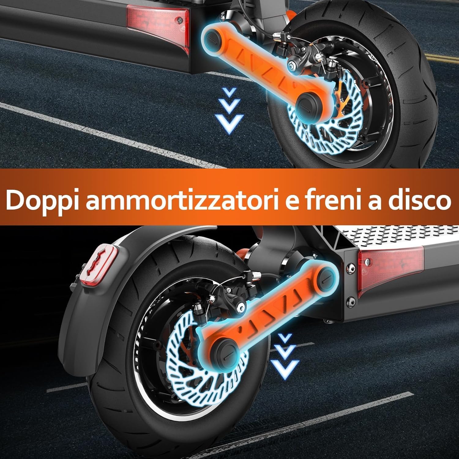 JOYOR Monopattino Elettrico autonomia 70-90 km, 60V 18Ah, portata 150 kg | doppio ammortizzatore,freni idraulici,monopattino elettrico pieghevole per adulti
