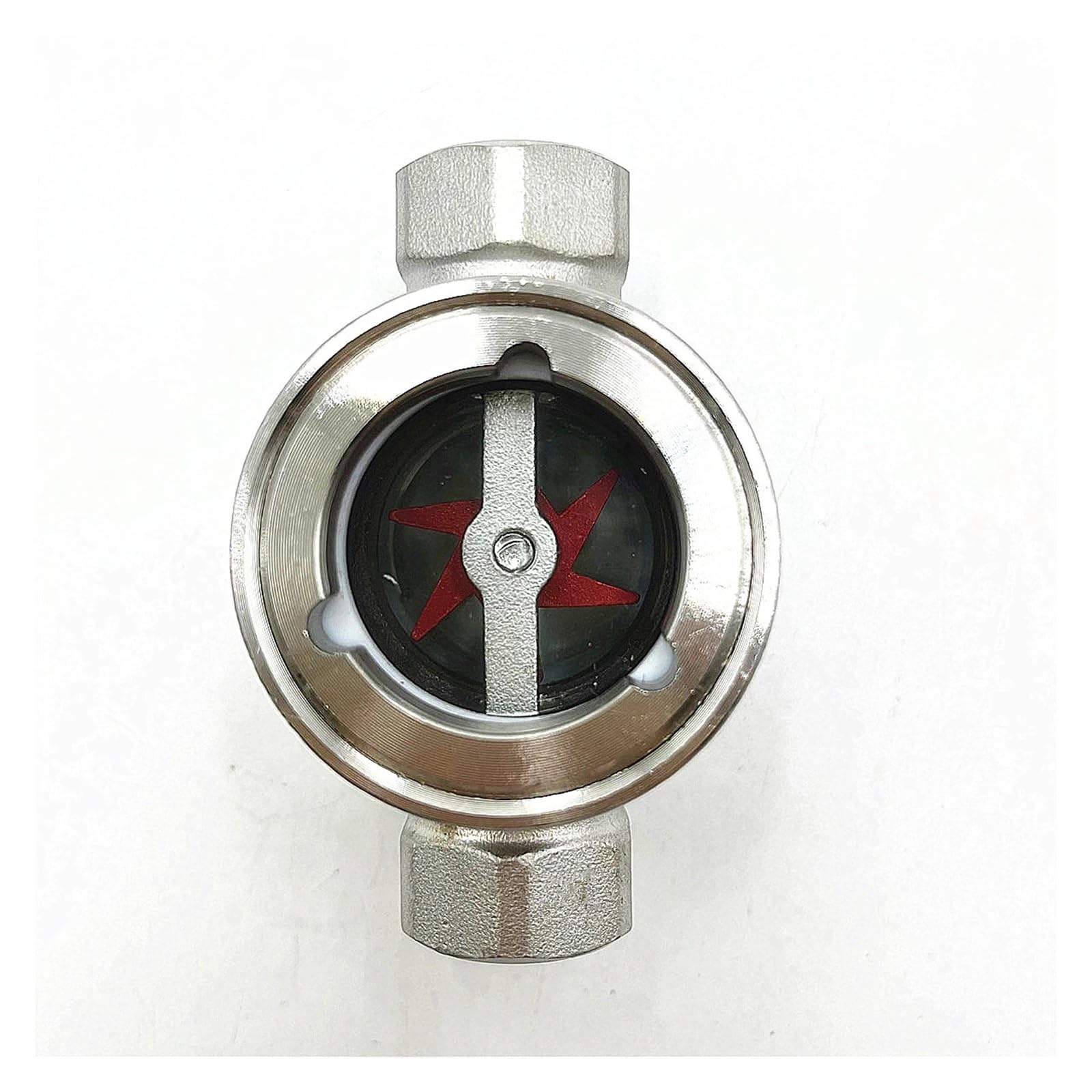 TPKMVGAP 1/2",3/4",1" NPT DN15 DN20 DN25 Stainless Steel 316 Sight Glass Water Flow Indicator With Concentric PTFE Impeller(3/4")