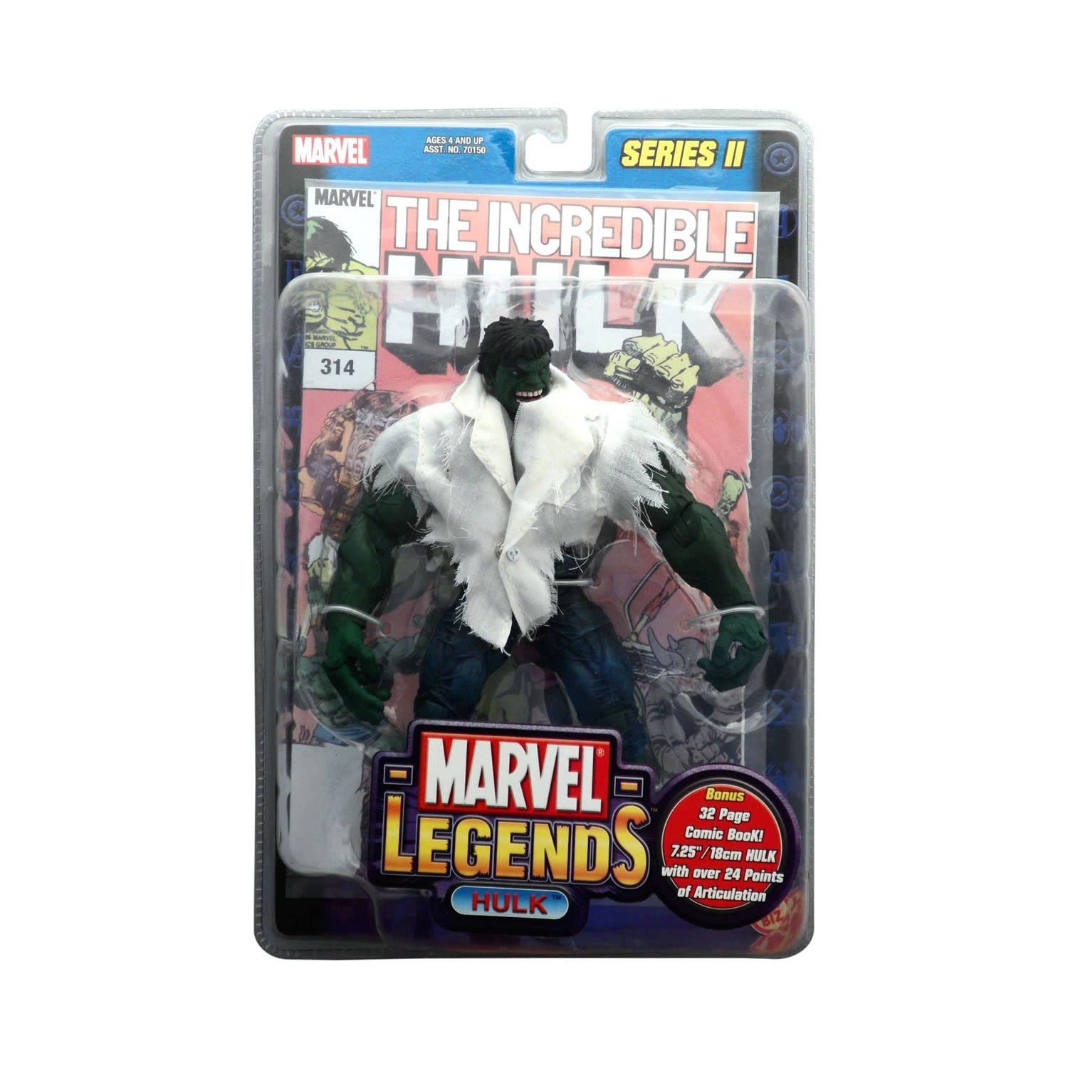 Marvel Legends Series 2 the Incredible Hulk with White T