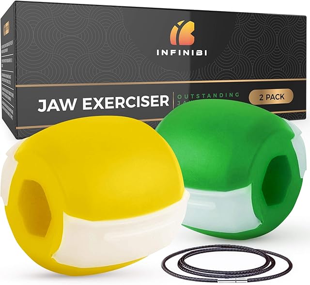 Jaw Exerciser and Face Slimmer, 2 Pack, Toning, Tightening Jawline and Skin, Face Lifting Exercise Trainer for Women Men, Double Chin Reducer, UK Brand