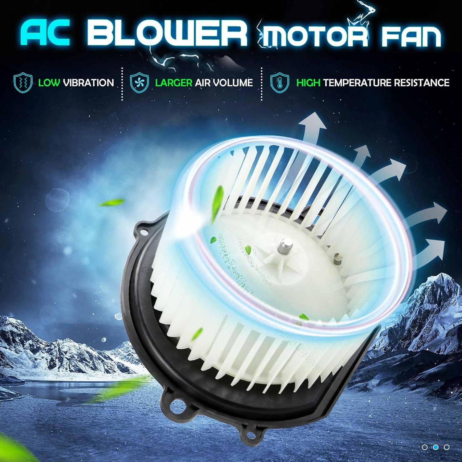 Front AC Heater Blower Motor Fan 700017 1F1Z-19805-AA E8DZ-19834-A Fits for 1996-2007 Ford Taurus /1996-2005 Mercury Sable - Air Conditioning Blower Motor with Fan Cage