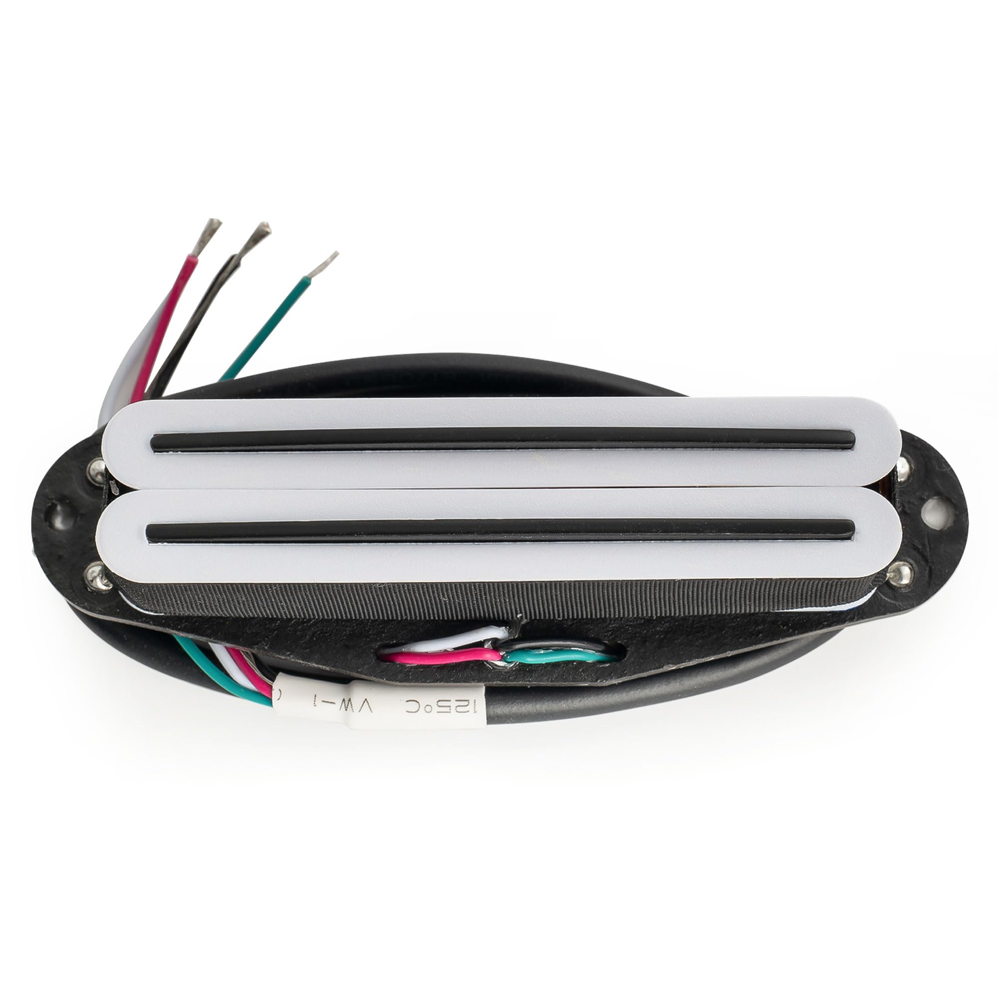 Musiclily Pro ST-DPLA Alnico 5 Rail Blade Humbucker Tonabnehmer Single Coil Format 6,2K für Strat Style E-Gitarre, Weißer Korpus Schwarzer Rail