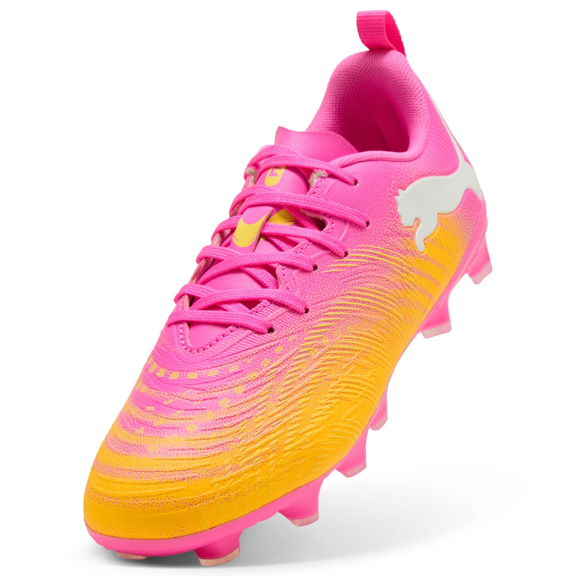 PUMA Future 9 Play FG/AG JR Scarpe da Calcio, Poison Pink-Sun Stream-Bright Aqua White, 3.5 UK, Poison Pink Sun Stream Bright Aqua PUMA White, 36 EU
