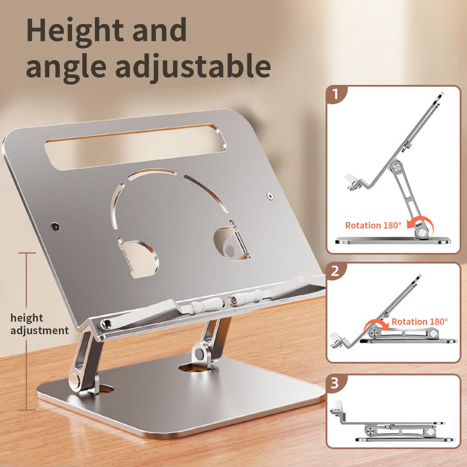Pieghevole Tablet Stand Supporto di Raffreddamento Staffa Antiscivolo CNC Lega di Alluminio Per Pad Base Telefono