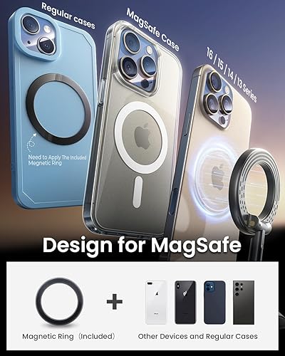 Miniatura 7 de Soporte de teléfono con ventosa al vacío mejorado 2026 para Magsafe 109 + libras de succión más fuerte, soporte magnético de vacío plegable