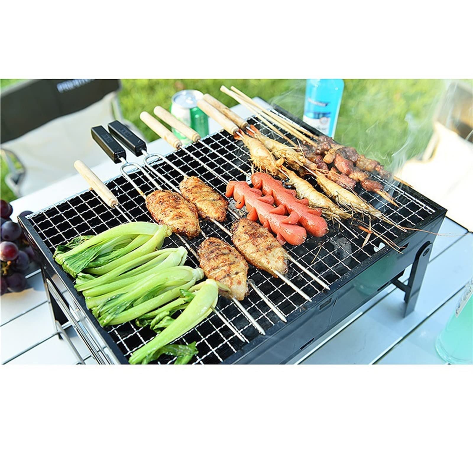 Grill Ogrodowy Przenośny Składany Grill Ze Stali Nierdzewnej Grill Kempingowy Domowy Mini Grill Na Węgiel Drzewny Piec