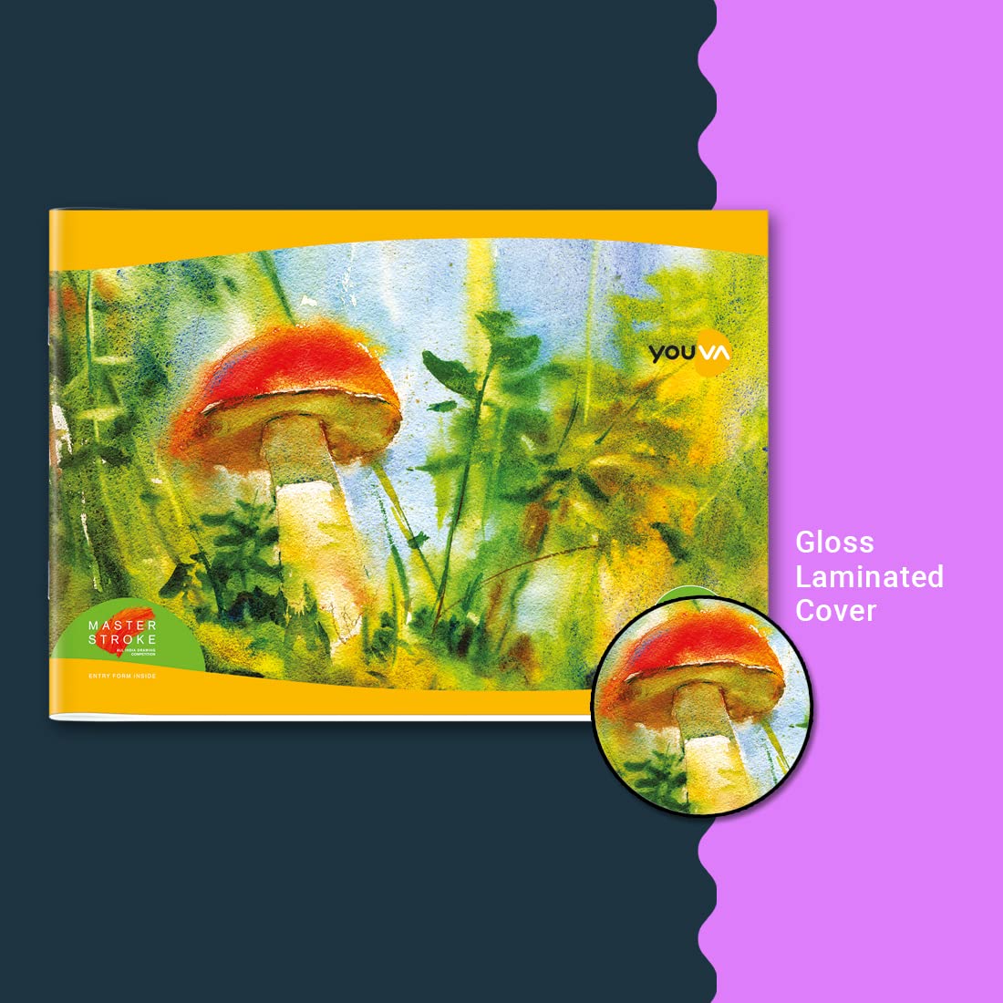 YOUVA Navneet Carnet de dessin vert | 21 cm x 29,7 cm | 56 pages | Lot de 12