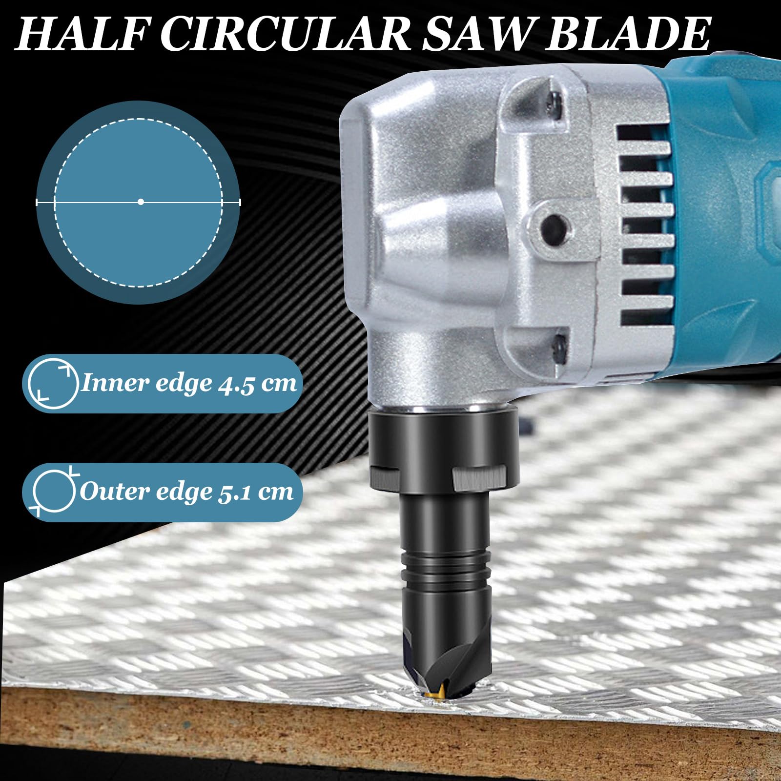 Knabber Blechknabber Kompatibel mit Makita 18V Akku, 950W 3.5m/min 1900SPM Bürstenlose Elektro-Metallschere mit 360° Drehbarer Knabberkop, 3 Stufige Akkubetriebener Metallknabber (ohne Akku)