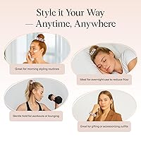 Vista 20 de Kitsch Coleteros de satén para mujer, sin arrugas, coleteros grandes para todo tipo de cabello y texturas, perfectos para día o noche, regalos Dorado