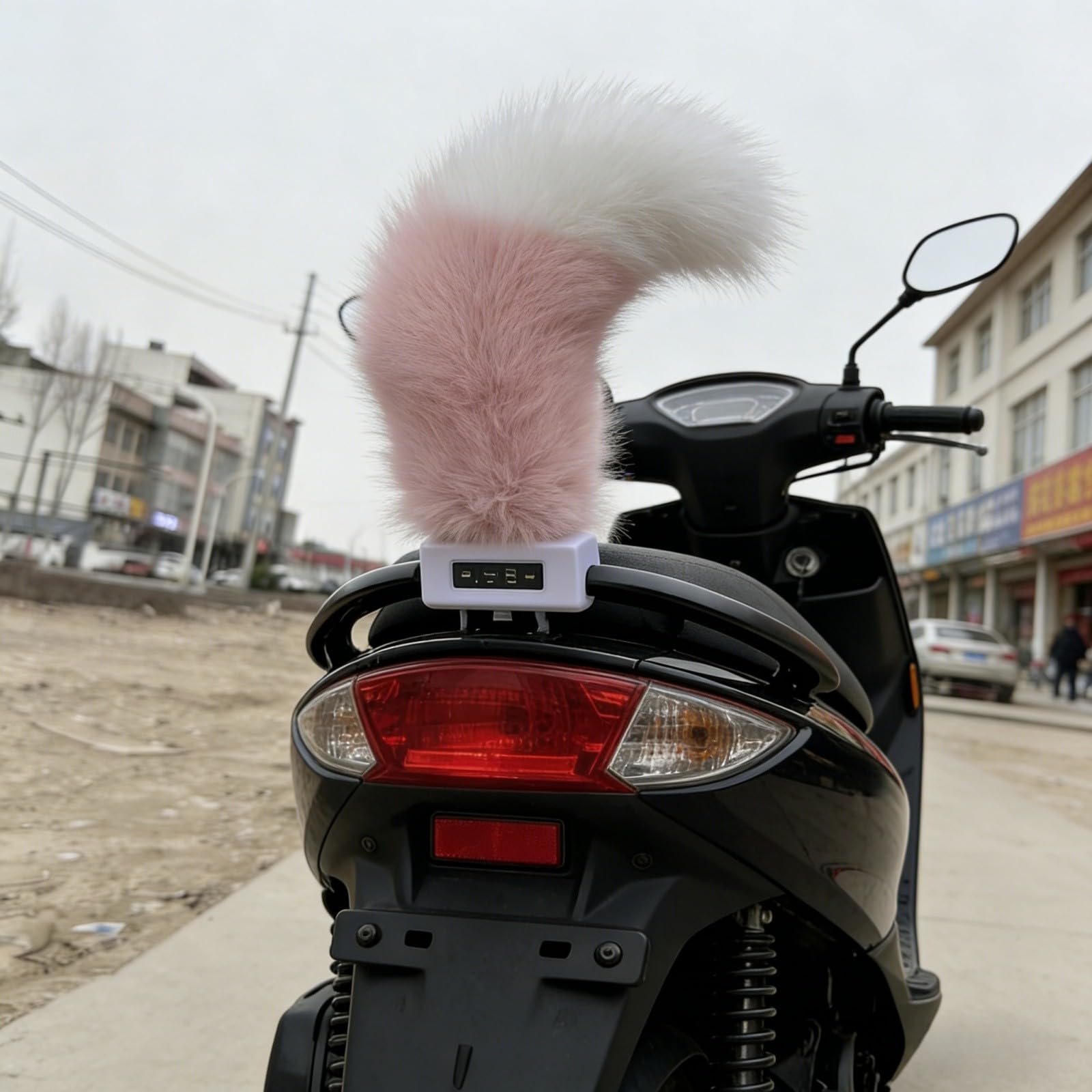 Télécommande pour Voiture Électrique avec Queue, Décoration de Voiture avec Queue d'Animal Mignon et Peluche, Décorations de Voitures avec Queues d'Animaux Électriques, Accessoire Amovible pour Coffre