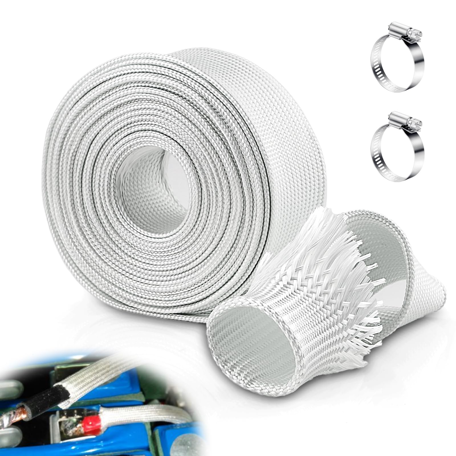 Wąż wydechowy 25 mm do generatora prądu 150 cm, rura wydechowa, ogrzewanie postojowe, wąż izolacyjny, wąż z włókna szklanego Sleeving
