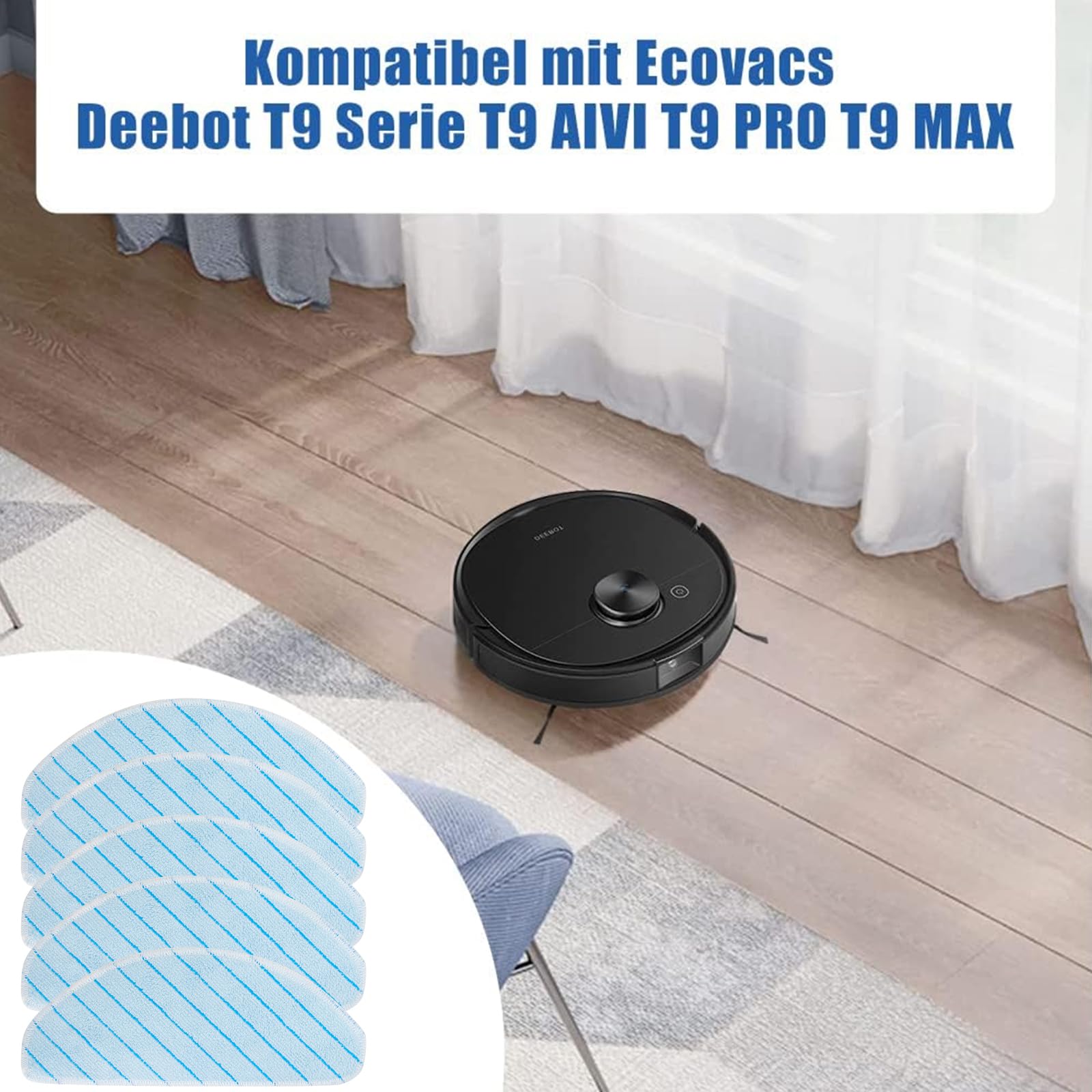 Zestaw 5 ściereczek do czyszczenia Ecovacs Deebot T9 Series T9 AIVI T9 PRO T9 MAX