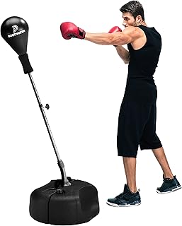 Saco de boxeo con soporte, bolsa de boxeo para adolescentes y adultos, altura ajustable, bolsa de velocidad para entrenamiento, equipo de boxeo, alivio del estrés y fitness
