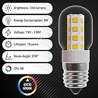 Vista 3 de BlueStars Bombilla de Microondas de 3W Base E17 8206232A Bombilla LED Regulable, 3000K Blanco Cálido, Equivalente a 40W Incandescente, 75V-130V, 240