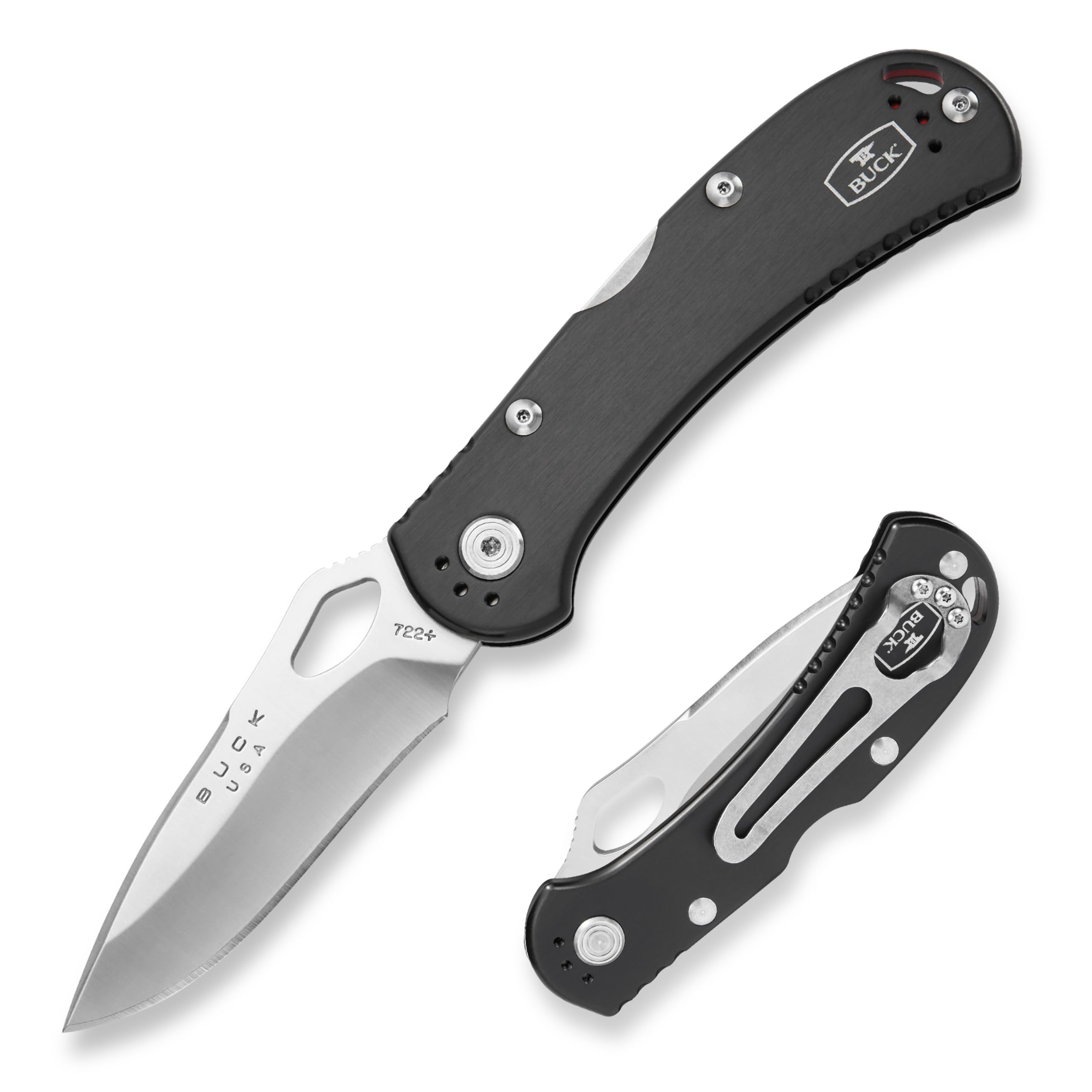 Buck Knives 722 Spitfire Folding Midlock Knife with 4 Position Pocket Clip, 3-1/4" 420HC Stainless Steel Drop Point Blade, EDC