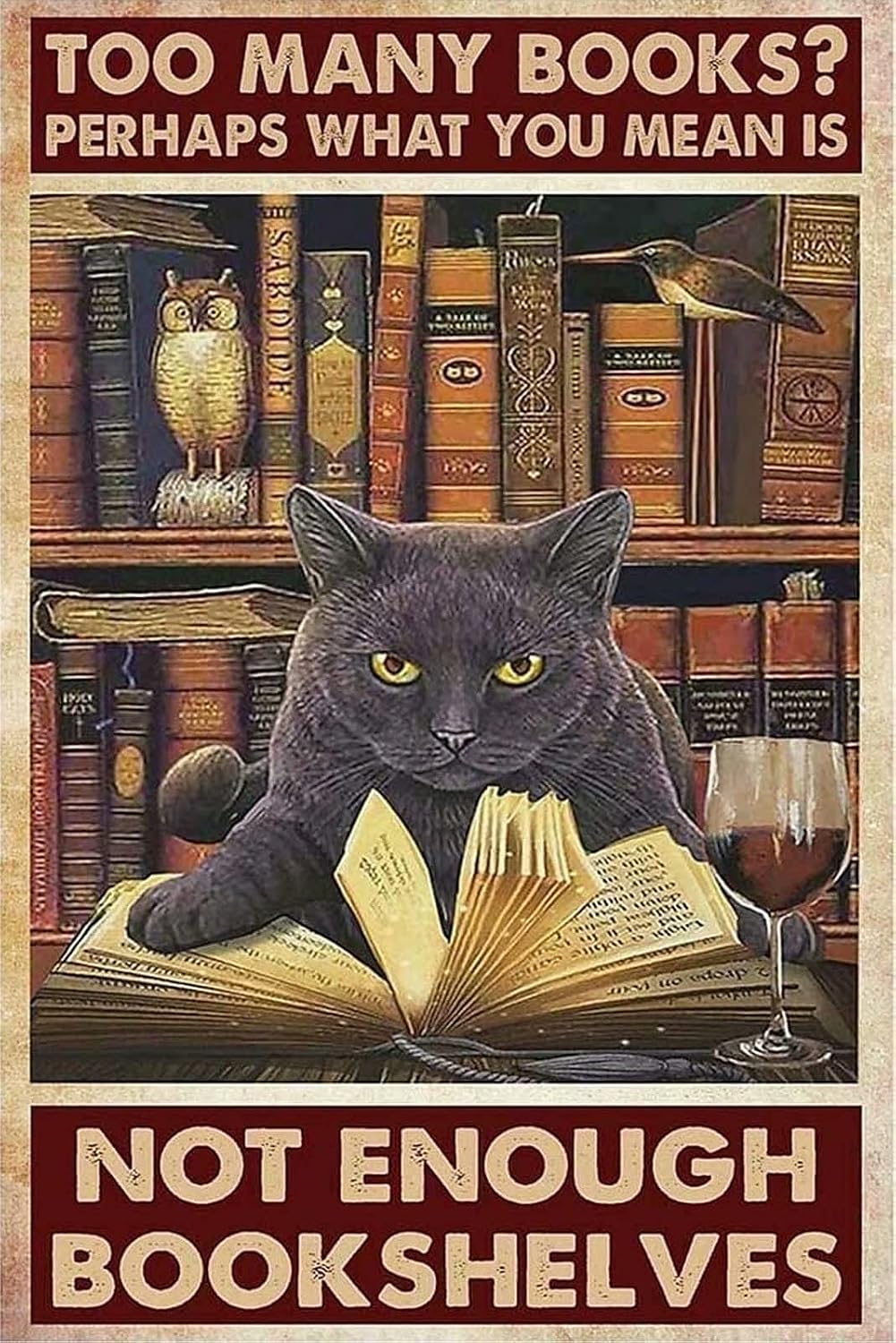 Amazon.com: Retro Black Cats Bookshelf Metal Tin Sign Vintage Coffee ...