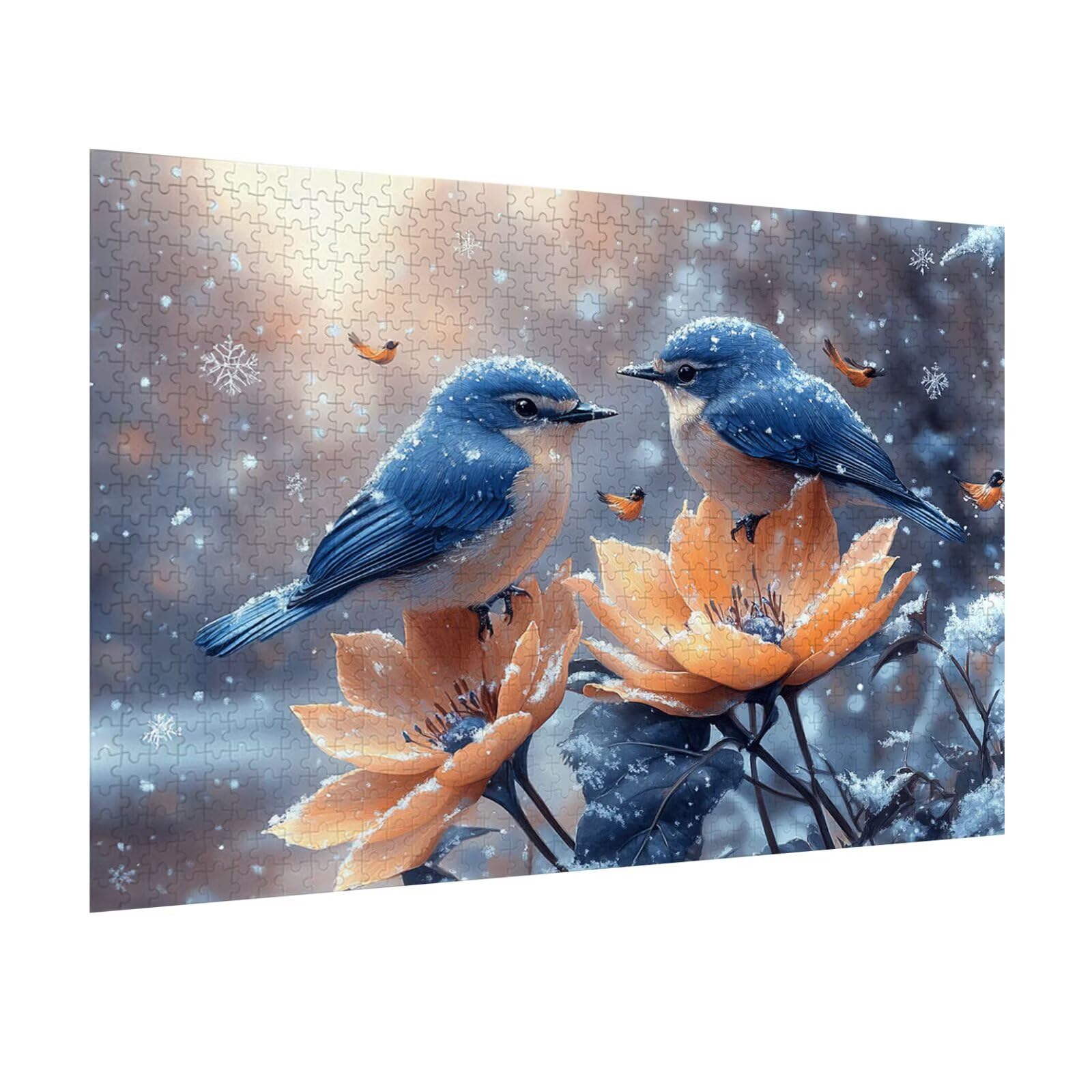 1500 sztuk puzzli dla dorosłych ptaków, wymagające gry logiczne, n-614 | Puzzle dla dorosłych płatek śniegu, wskazówki z literami, ciasne dopasowanie, aktywność rodzinna, wystrój domu