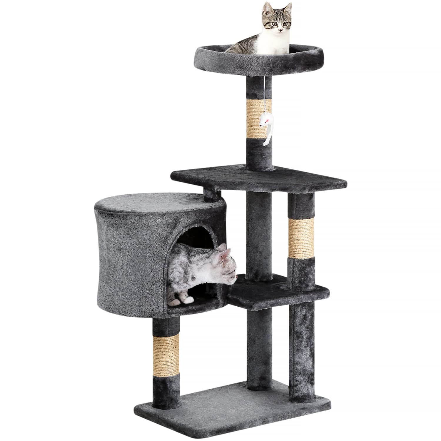 BestPet | 36" Cat Tree Tower | Light Gray | Sturdy Multi-Level Cat Tree