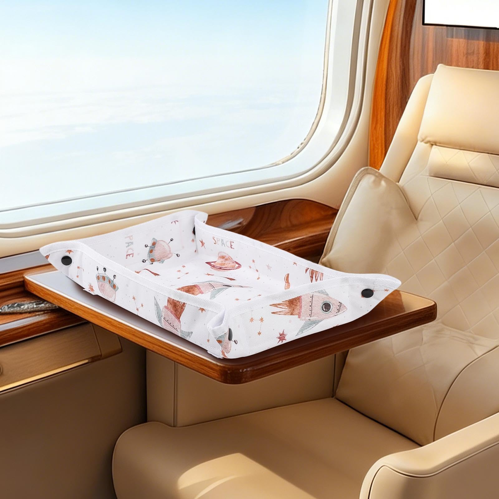 Generico Copertura per Vassoio Aereo - Con Tasca Impermeabile Fantasia Cartoni Animati - Coprivassoio da Viaggio per Aerei - Per Bambini E Bambine Tavoli Da Pranzo Viaggi In Auto Voli Lunghi