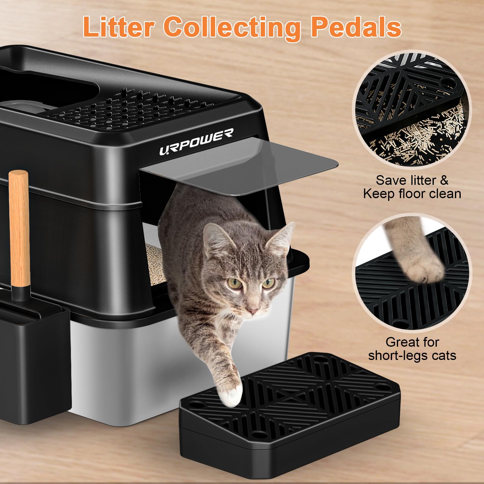 Amazon.com: URPOWER XXXXL Stainless Steel Litter Box with Lid for