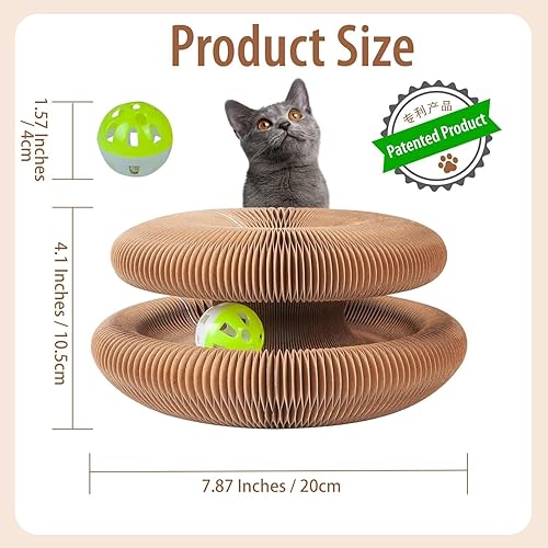 Miniatura 5 de Juguete de tablero rascador de órgano, juguete mágico de acordeón para gatos, arena para gatos, órgano cambiante (1 unidad)