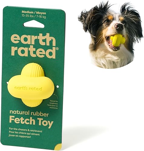Earth Rated Pelota para perros, juguete interactivo para razas pequeñas, medianas y grandes, viene en varios tamaños, fabricada con goma natural,