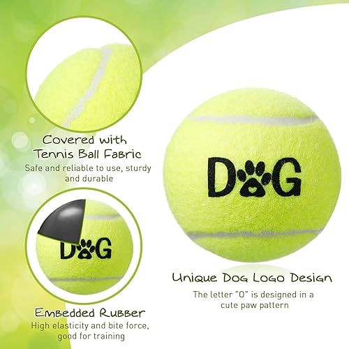 Miniatura 3 de Paquete de 40 pelotas de tenis para perros, juguetes a granel de 2.5 pulgadas con bolsas de transporte, fácil de atrapar interactivo para mascotas,