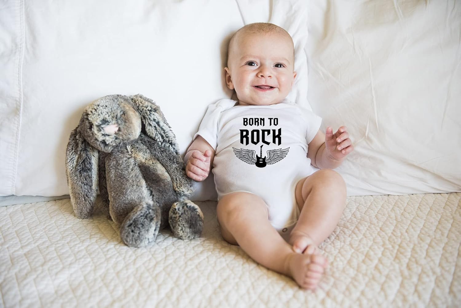 Belle Homie Born To Rock - Funny Baby Essentials Bodysuit - Cute Baby Girl Clothes Newborn Boy Outfits - Image 3