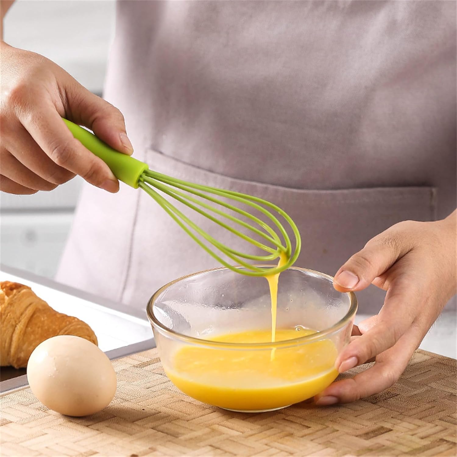 Silicone Eggs Beater Handheld Whisk Cream Foam Maker n Slip Eggs Blender Silicone Eggs Whiskers Portable SB - Image 3