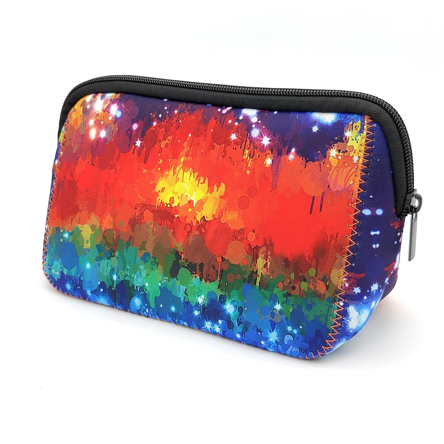 AJLTPA Cosmetic Bag Waterproof Neoprene Zipper Pouch Travel Portable Toiletry Makeup Bags Organizer Case for Women and Girls