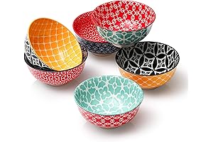 DOWAN Ice Cream Bowls Set of 6, 10 OZ Small Dessert Bowls for Colorful Enjoyment