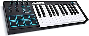 Alesis V25 - 25-Key USB MIDI Keyboard Controller with Backlit Pads, 4 Assignable Knobs and Buttons, Professional Software Suite Included