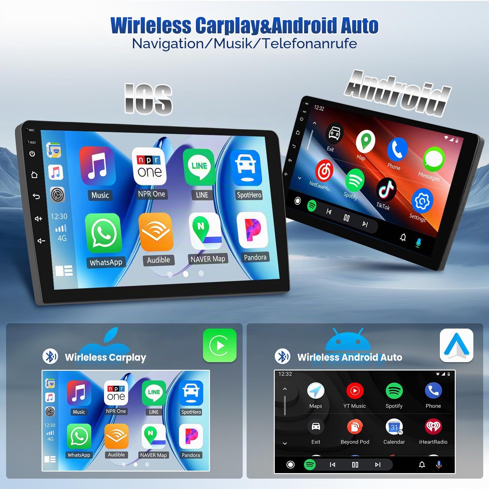SIXWIN 8 Core 6+128G Android 15 Autoradio für Mercedes Benz Smart Fortwo 2005-2010 mit Carplay/Android Auto/DSP,9'' Touchscreen Radio mit WiFi/GPS/Bluetooth/FM/RDS/32EQ/Lenkradsteuerung+Rückfahrkamera