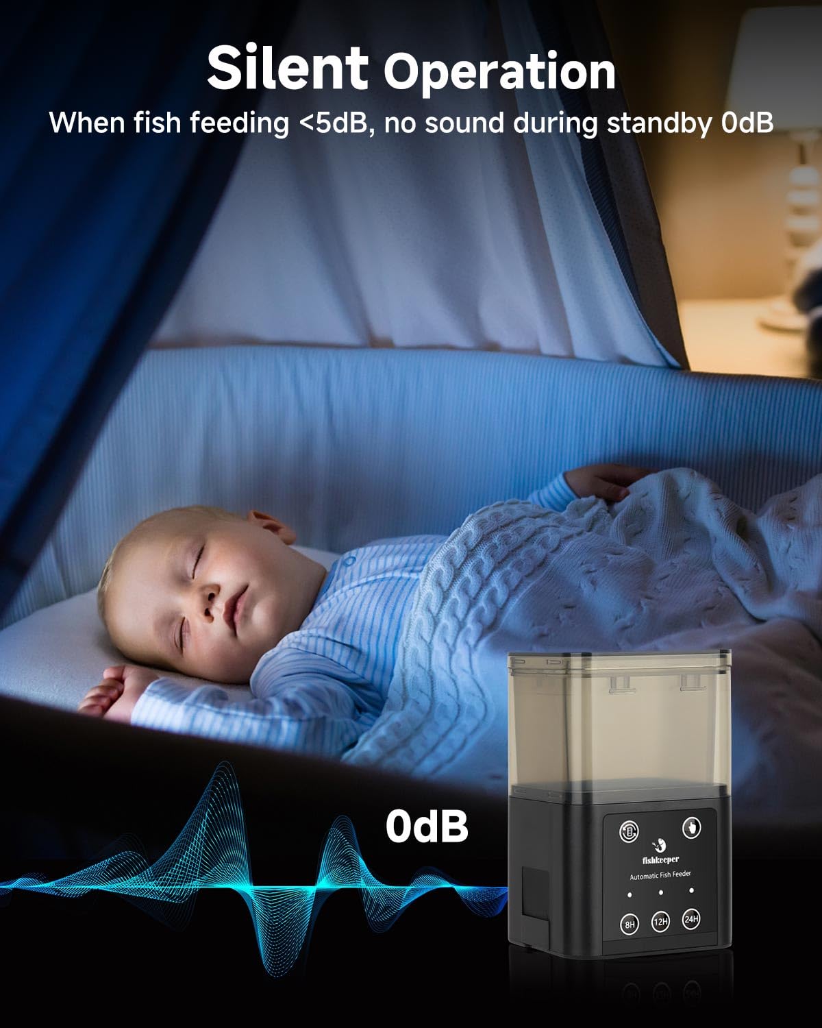 Mangeoire automatique pour poissons d'aquarium avec écran LCD, minuterie et enregistrement vocal