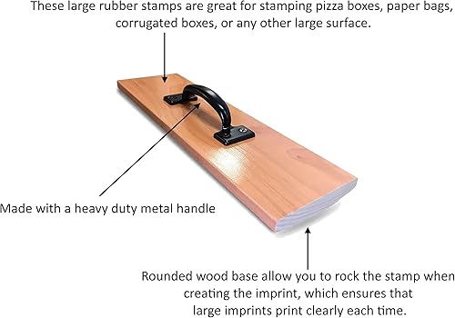 Miniatura 10 de UImprint - Sello grande de goma con mango de madera Rocker Mount 4" x 4"