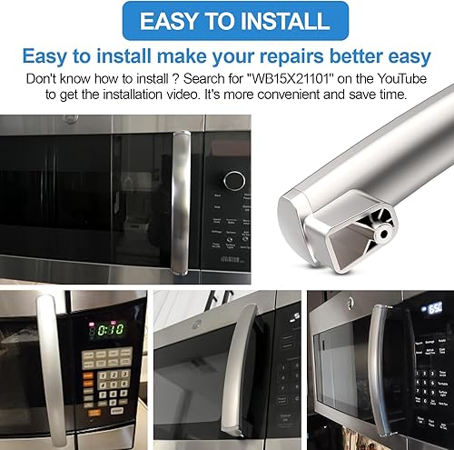 Miniatura 6 de Manija de puerta de microondas WB15X21101 mejorada compatible con mango de microondas GE, piezas de manija de puerta de microondas GE reforzada
